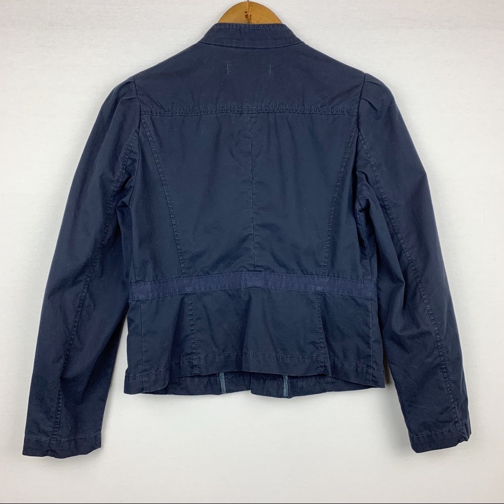 Loft Military Utility Button Ruffle Sleeve Jacket - Picture 2 of 10